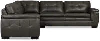Braden Dark Gray Leather Small Two-arm Sectional