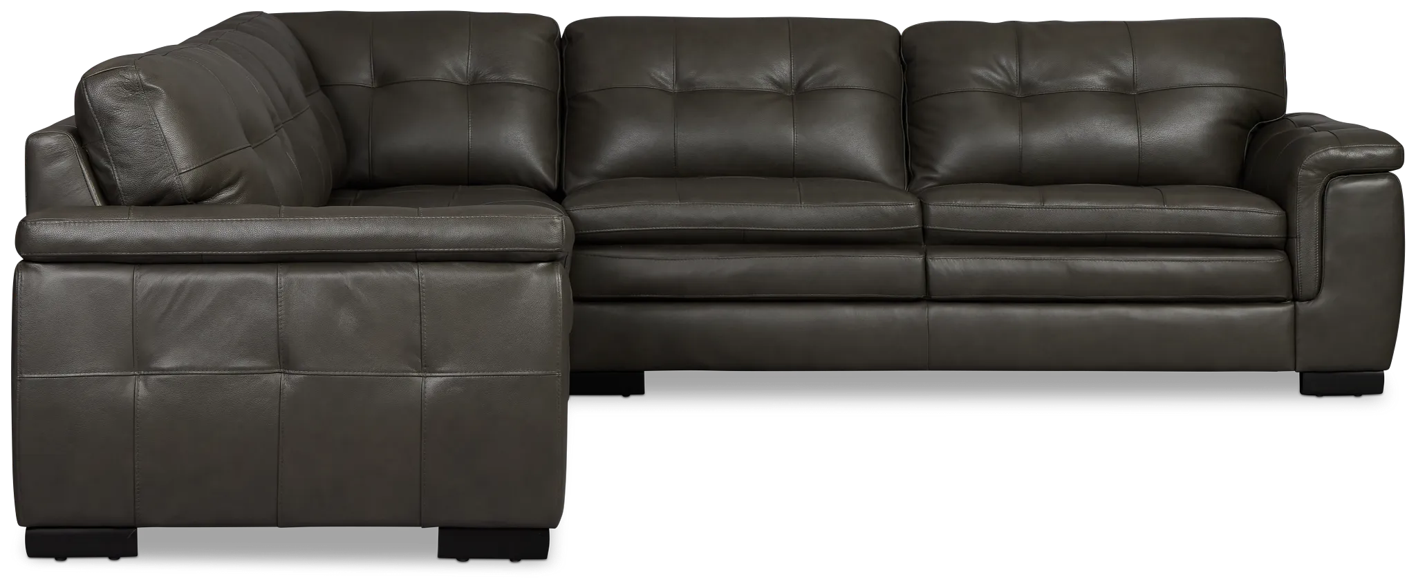 Braden Dark Gray Leather Small Two-arm Sectional