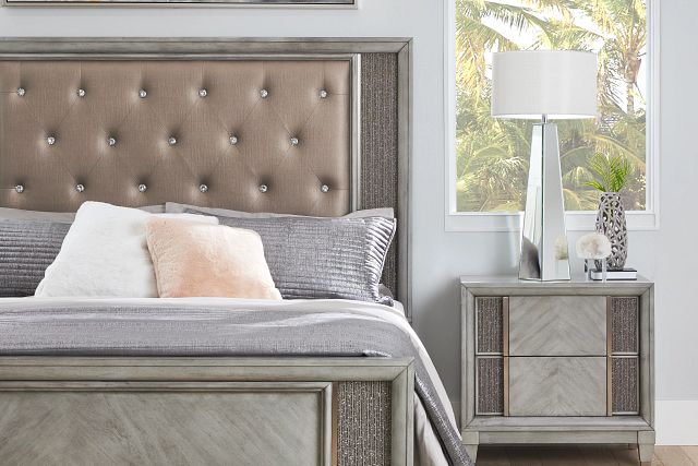 Viviana Silver Panel Bed