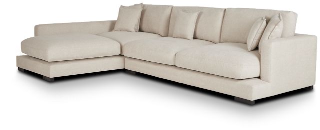 Emery Light Beige Fabric Left Chaise Sectional
