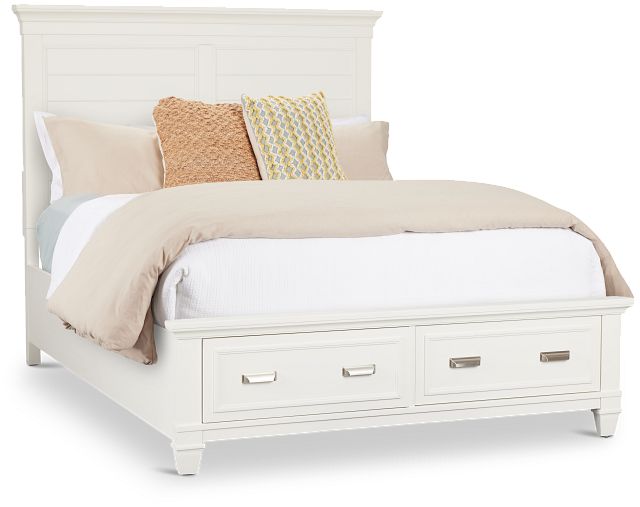 Cape Cod Ivory Panel Storage Bed