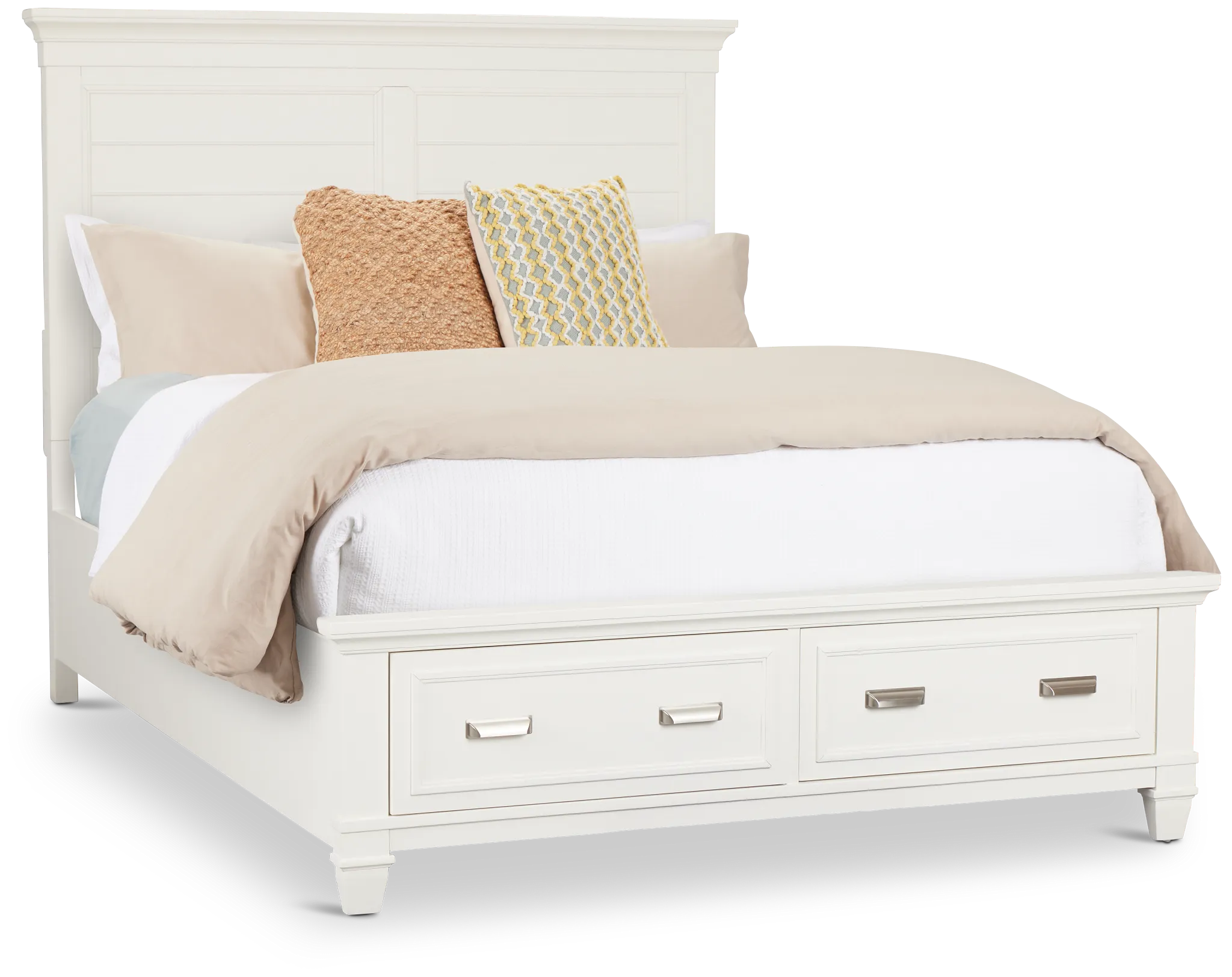 Cape Cod Ivory Panel Storage Bed