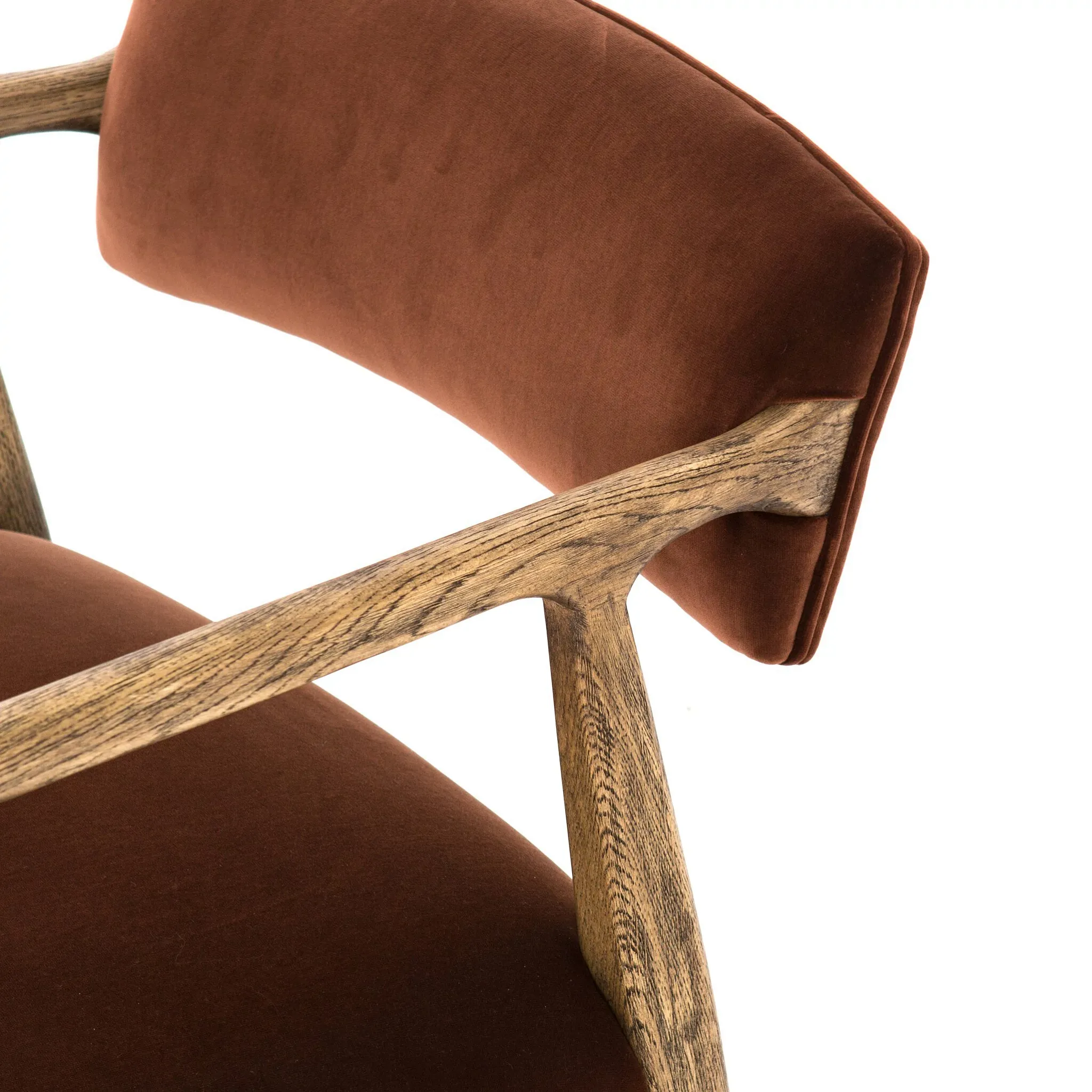 Joe Dark Orange Velvet Accent Chair