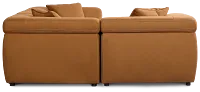 Aria Medium Brown Micro Immersive 5-piece Bumper Sectional W/1 Speaker