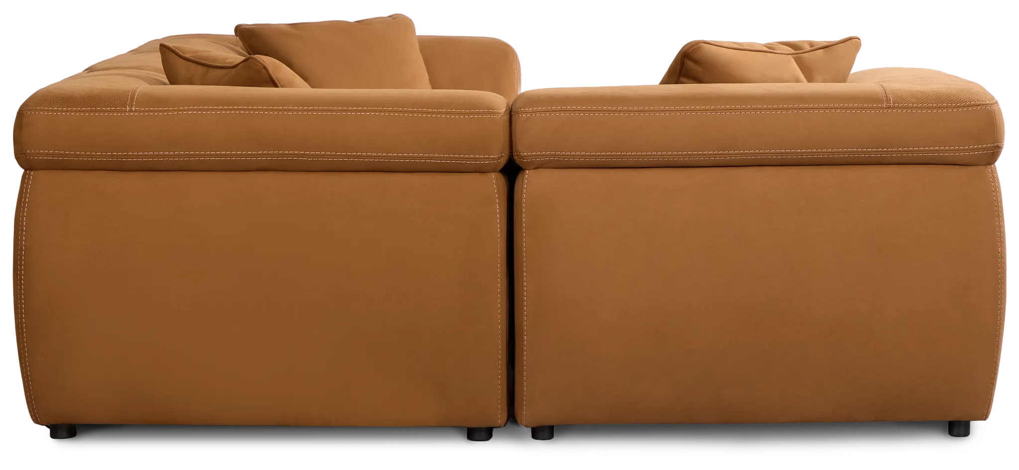 Aria Medium Brown Micro Immersive 5-piece Bumper Sectional W/1 Speaker