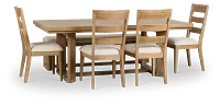 Alton Light Tone Rectangular Table With 4 Side Chairs & Bench