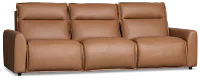 Edison Medium Brown Leather/Vinyl 3-piece Modular Power Sofa