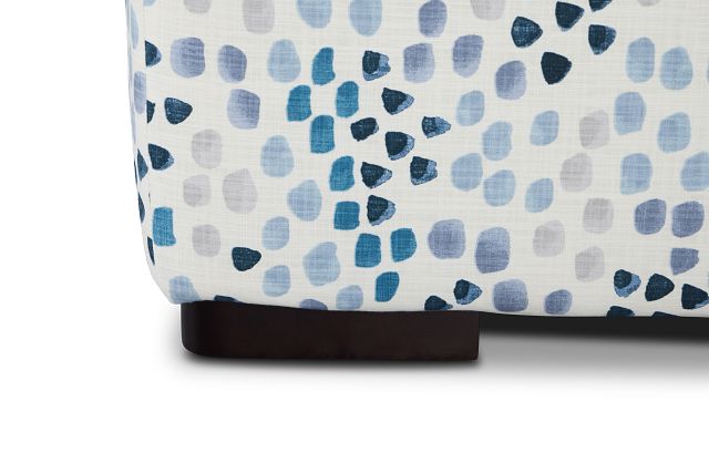 Pfeifer Blue Fabric Cocktail Ottoman