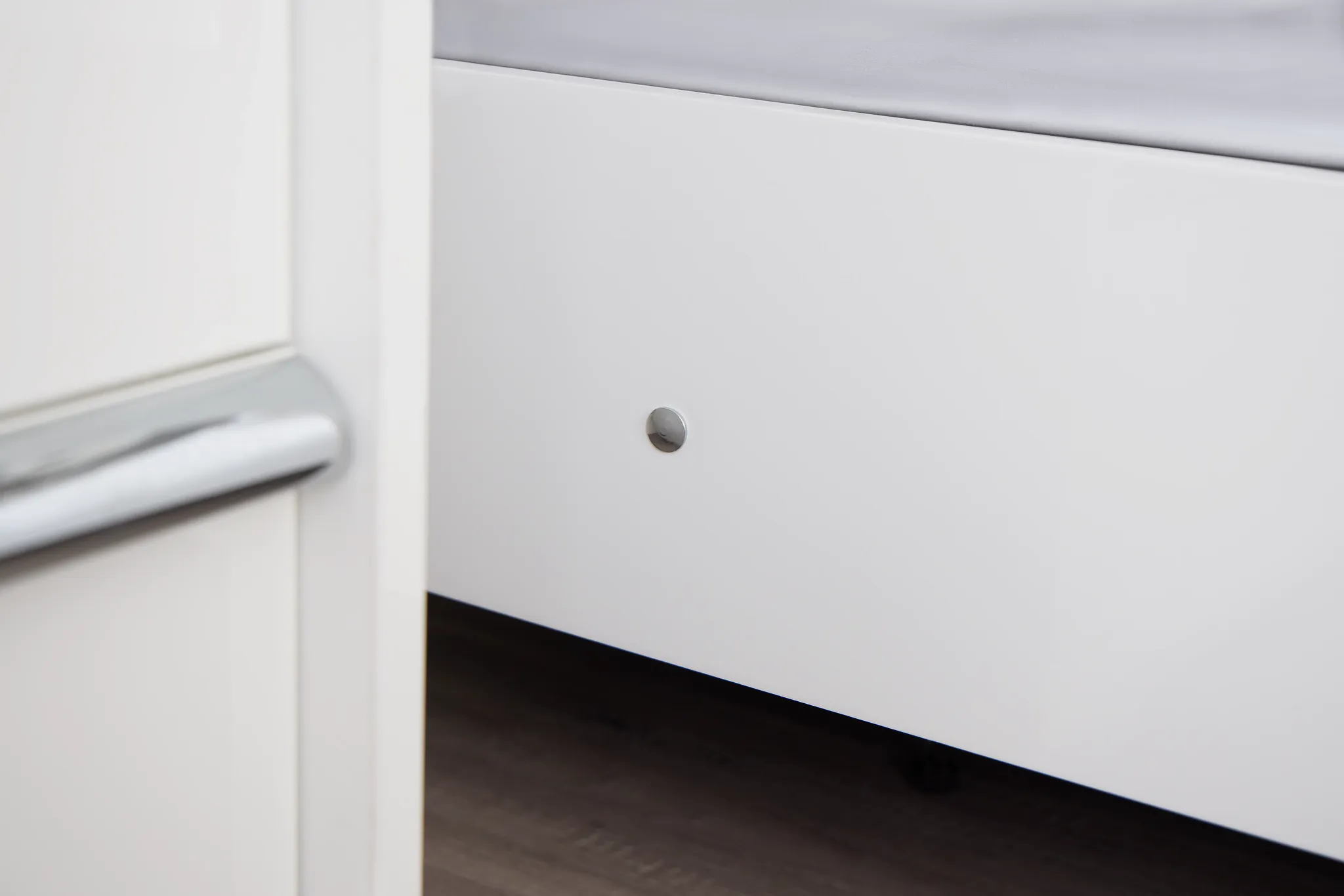 Doral White Panel Bed With Lights