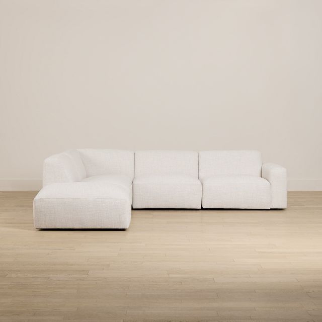 Baylor Light Beige Fabric 5-piece Left Facing Bumper Sectional