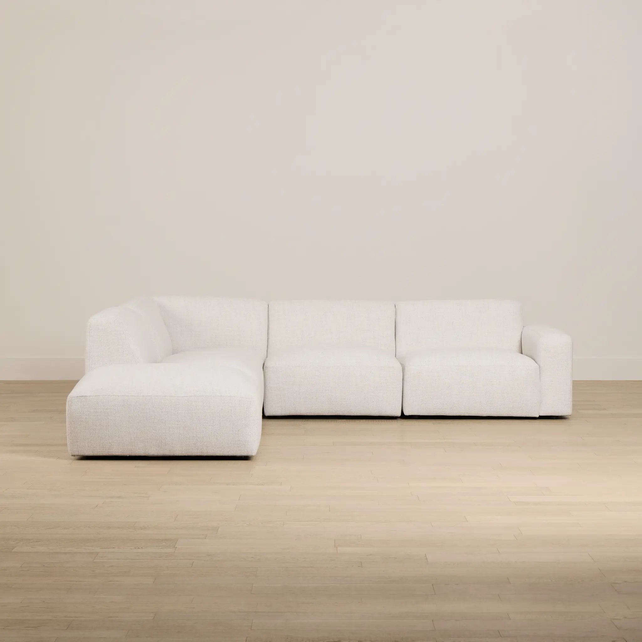 Baylor Light Beige Fabric 5-piece Left Facing Bumper Sectional Baylor Light Beige Fabric 5-piece Left Facing Bumper Sectional