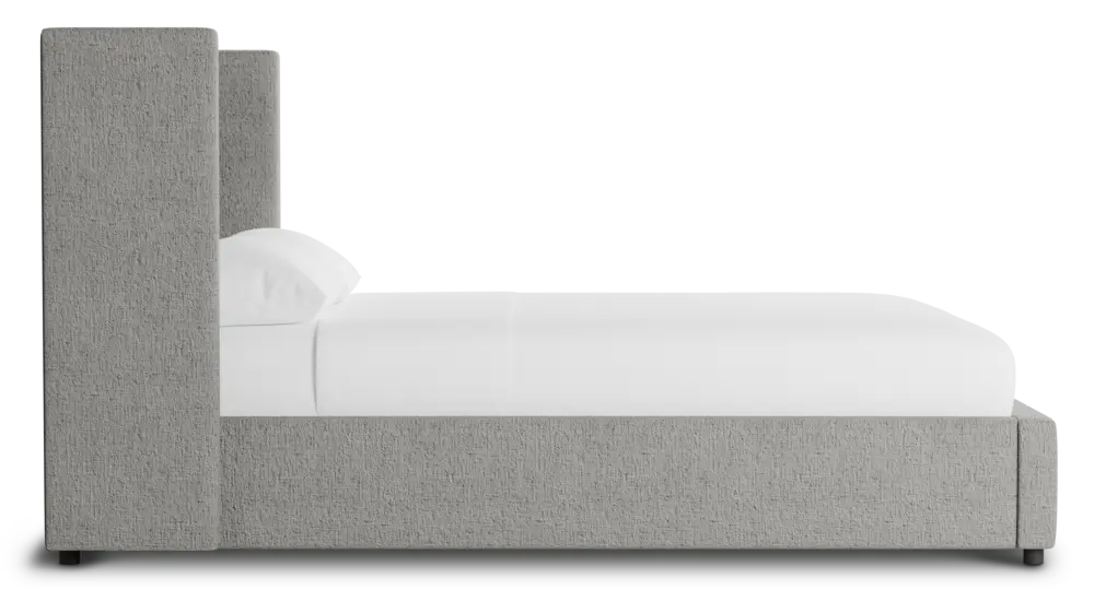 Captiva Linen Gray 48" Upholstered Shelter Bed Captiva Linen Gray 48" Upholstered Shelter Bed