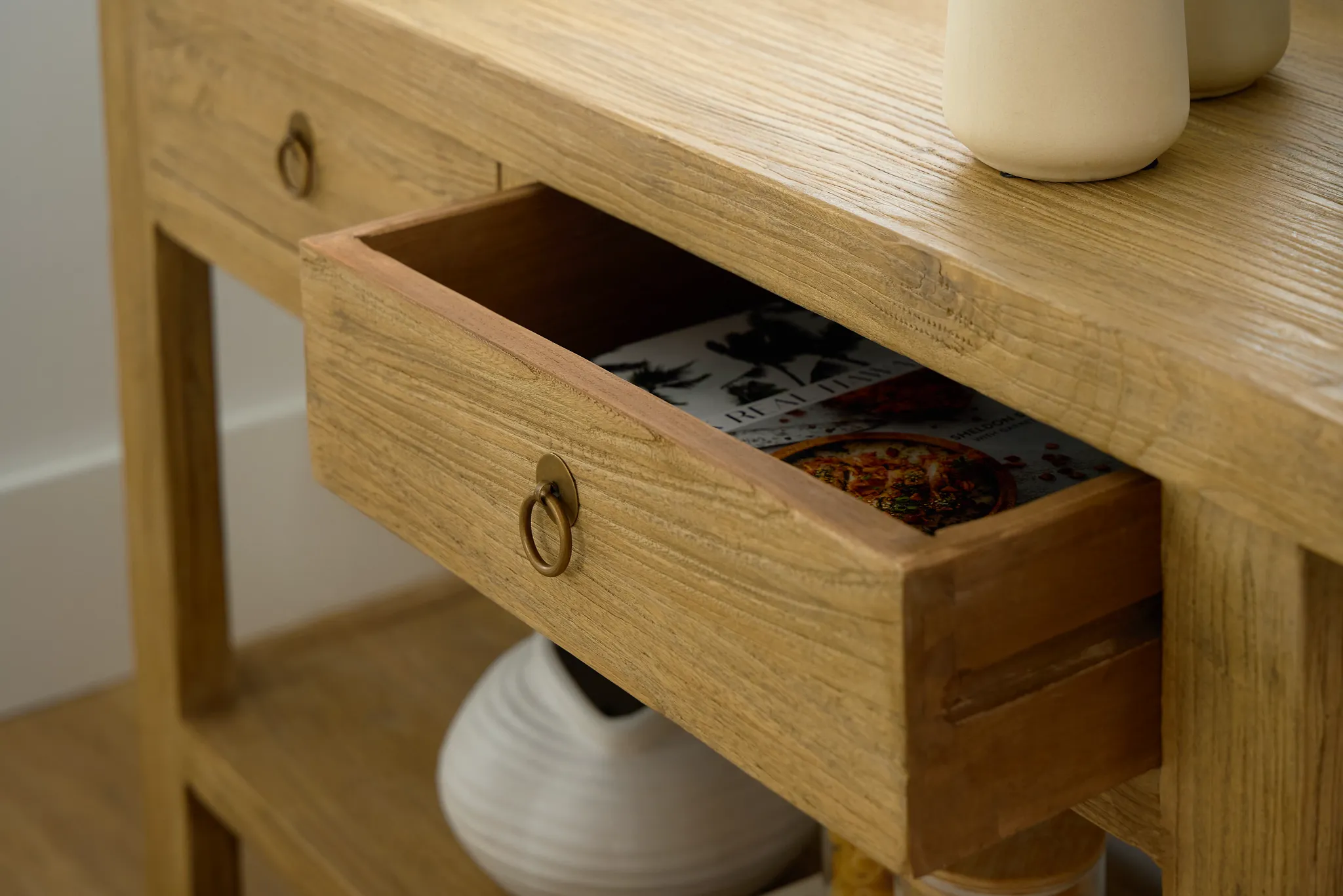 Kalias Light Tone 2-drawer Console Table