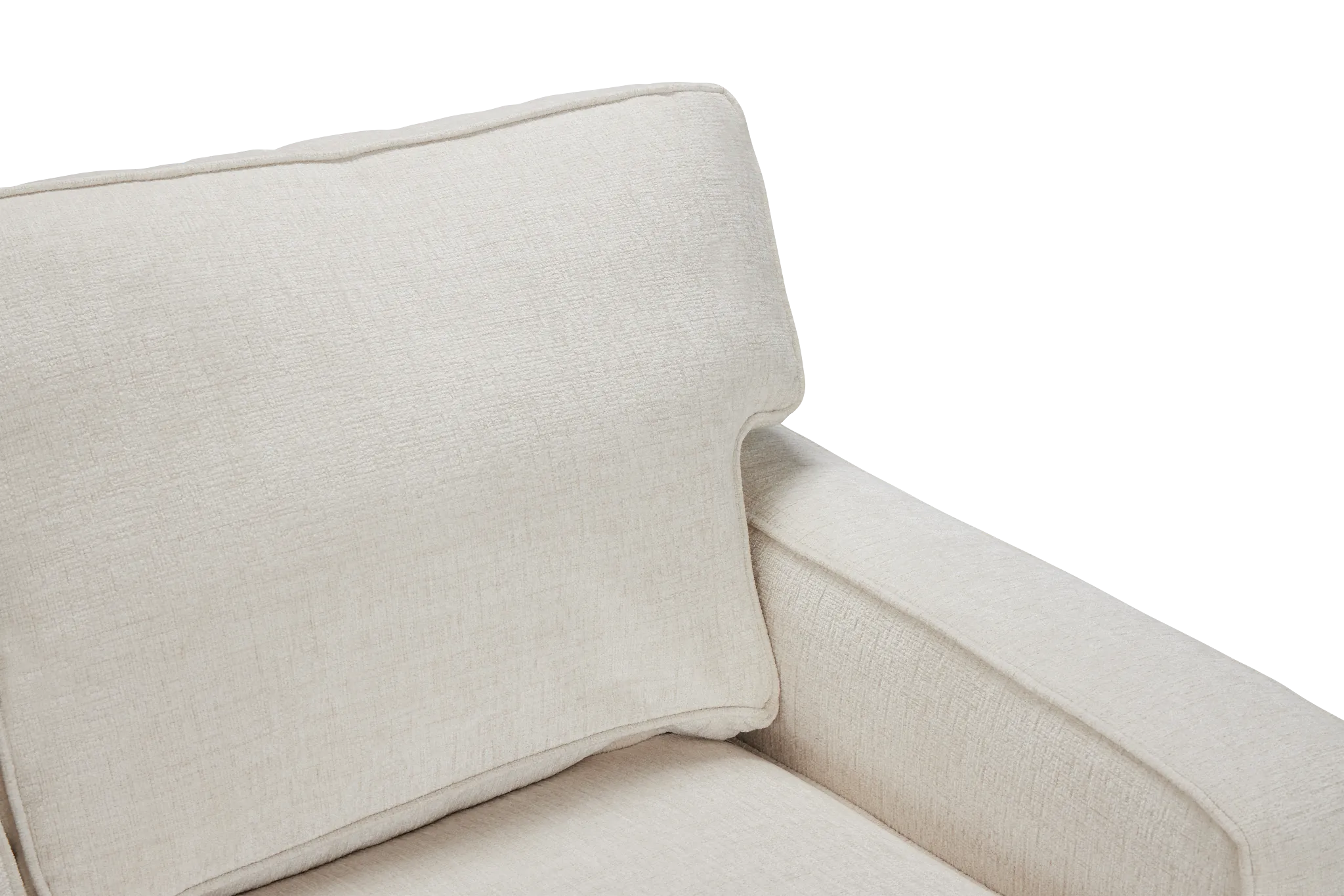 Andie White Fabric Small Right Chaise Sectional