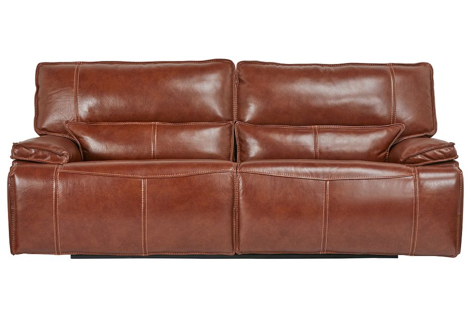 Jesse Medium Brown Lthr Vinyl Power Reclining Sofa