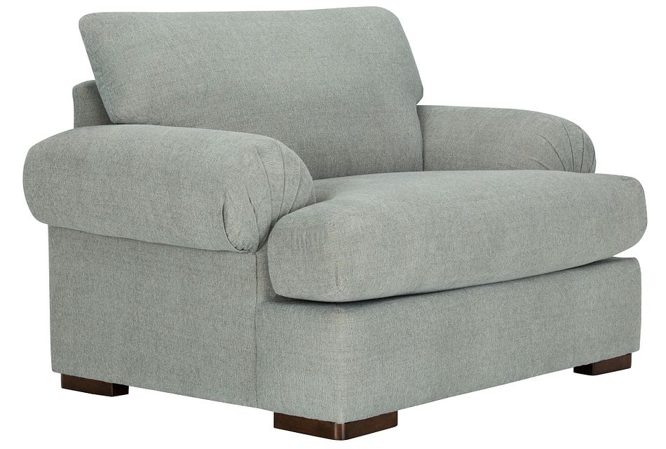 Belair Light Blue Fabric Large Chair Living Room Chairs City