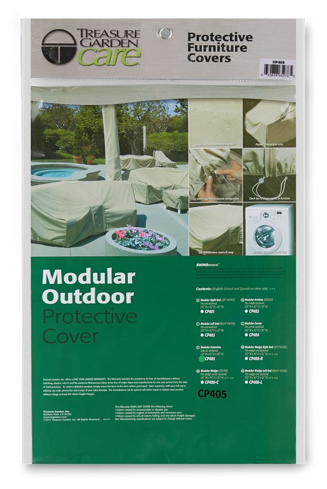 Khaki Large Modular Armless Piece Outdoor Cover