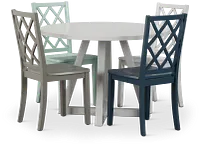 Edgartown White Round Table & Mixed Chairs