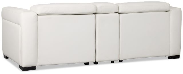 Melody White Micro Power Reclining Console Sofa