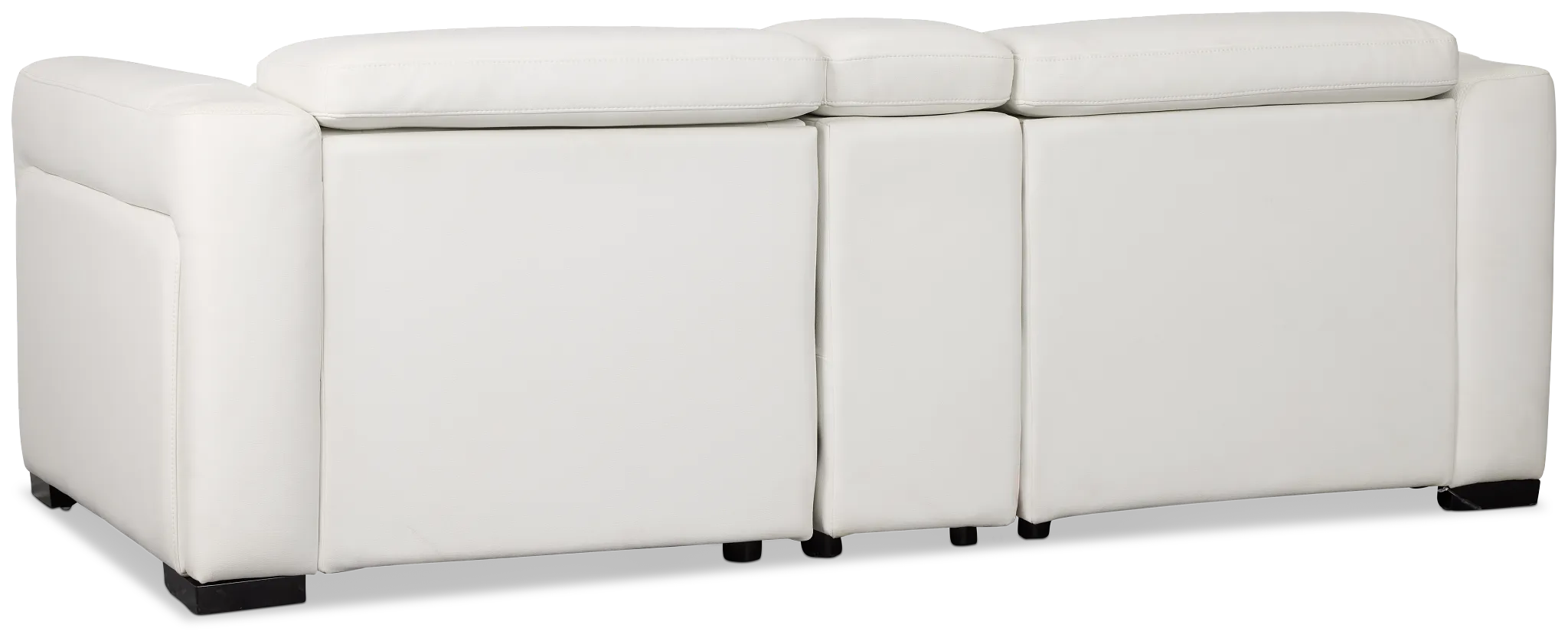 Melody White Micro Power Reclining Console Sofa