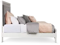 Alessandria White Uph Panel Bed With Lights