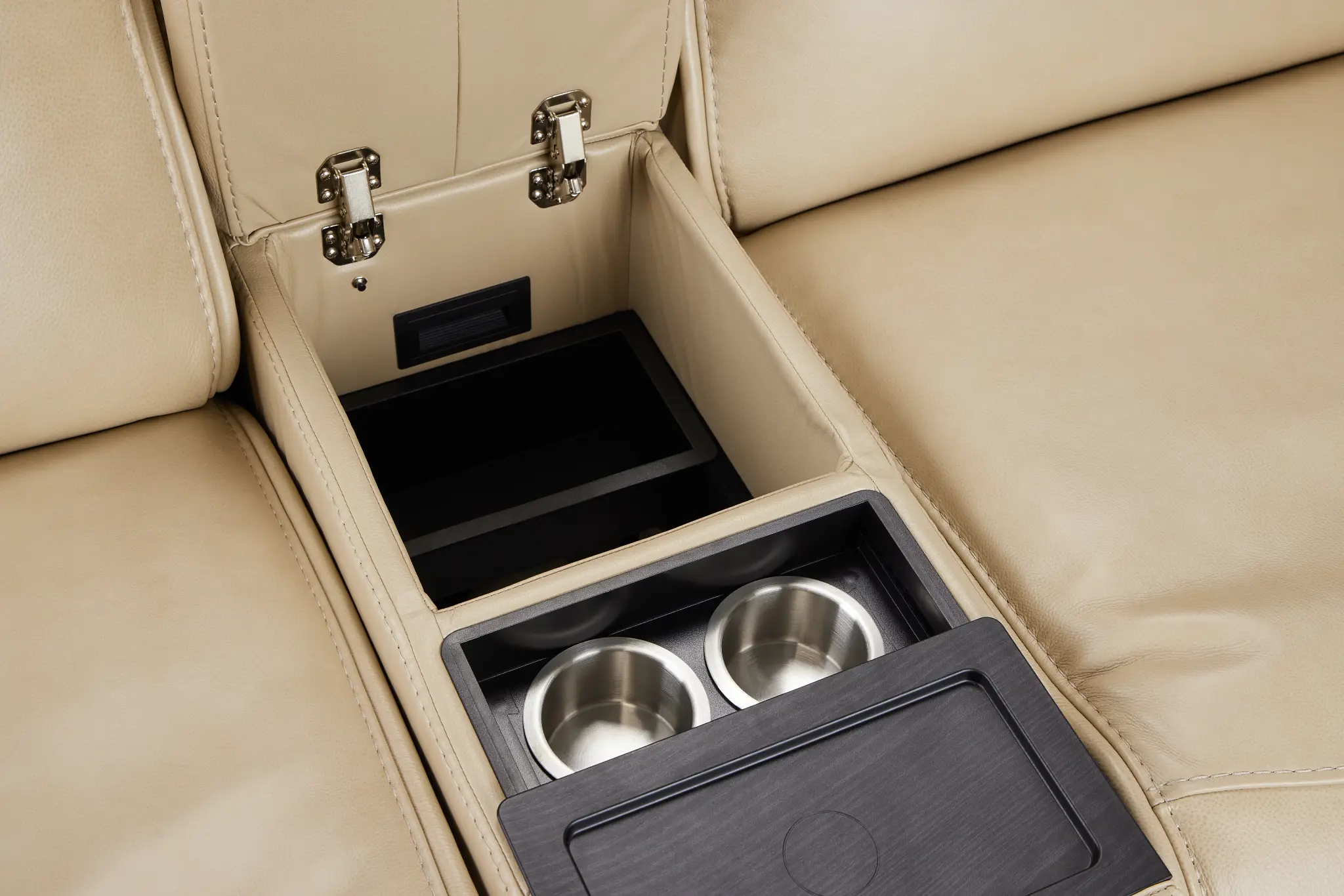 Casey Light Beige Lthr/vinyl Power Reclining Console Sofa Casey Light Beige Lthr/vinyl Power Reclining Console Sofa