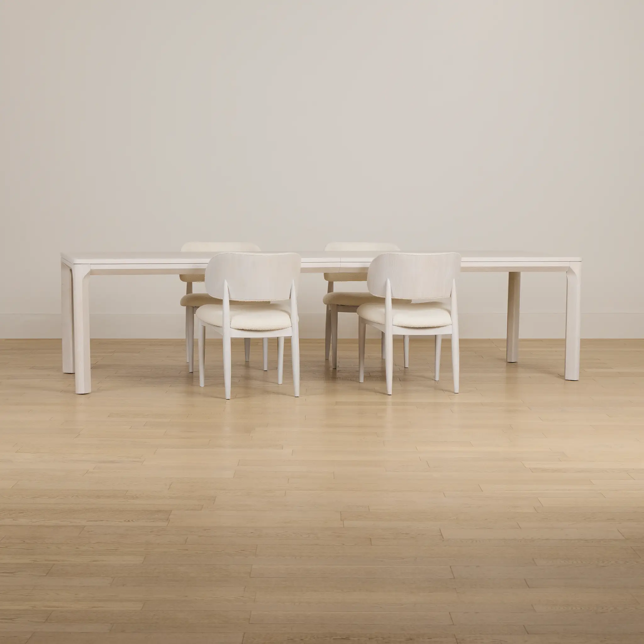 Gables White Rect Table & 4 Upholstered Chairs Gables White Rect Table & 4 Upholstered Chairs