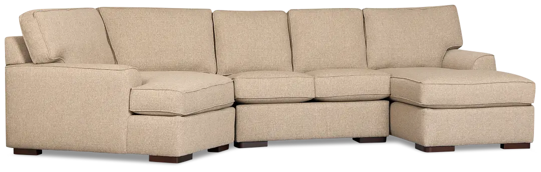 Sinclair Brown Fabric Right Chaise Cuddler Sectional Sinclair Brown Fabric Right Chaise Cuddler Sectional