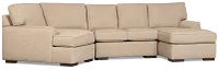 Sinclair Brown Fabric Right Chaise Cuddler Sectional
