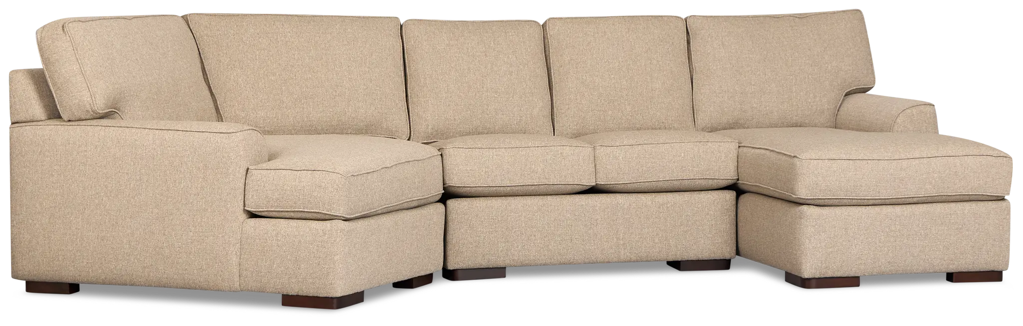 Sinclair Brown Fabric Right Chaise Cuddler Sectional Sinclair Brown Fabric Right Chaise Cuddler Sectional