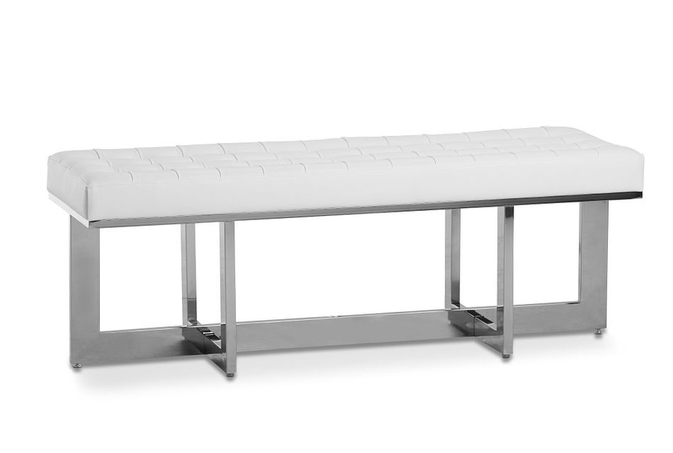 Modrest Adderley Modern White Leatherette Dining Bench Buy