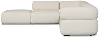 Celeste Light Beige Fabric 5-piece Left Facing Bumper Sectional