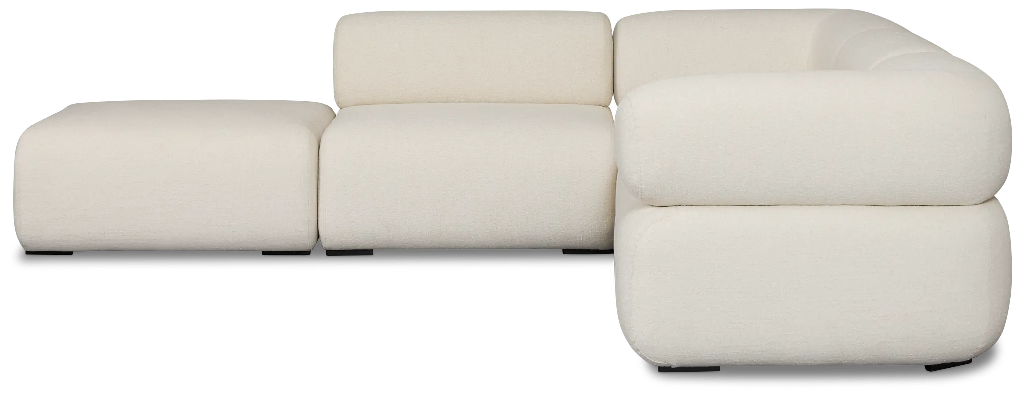 Celeste Light Beige Fabric 5-piece Left Facing Bumper Sectional