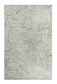 Puzzle Light Gray Leather 5x8 Area Rug