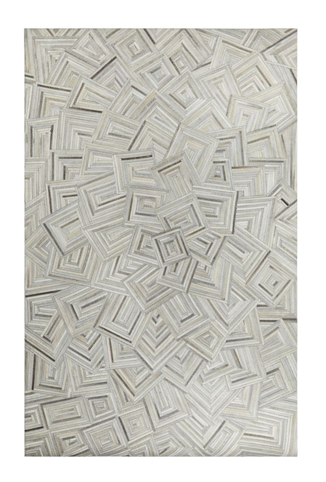 Puzzle Light Gray Leather 5x8 Area Rug (0)