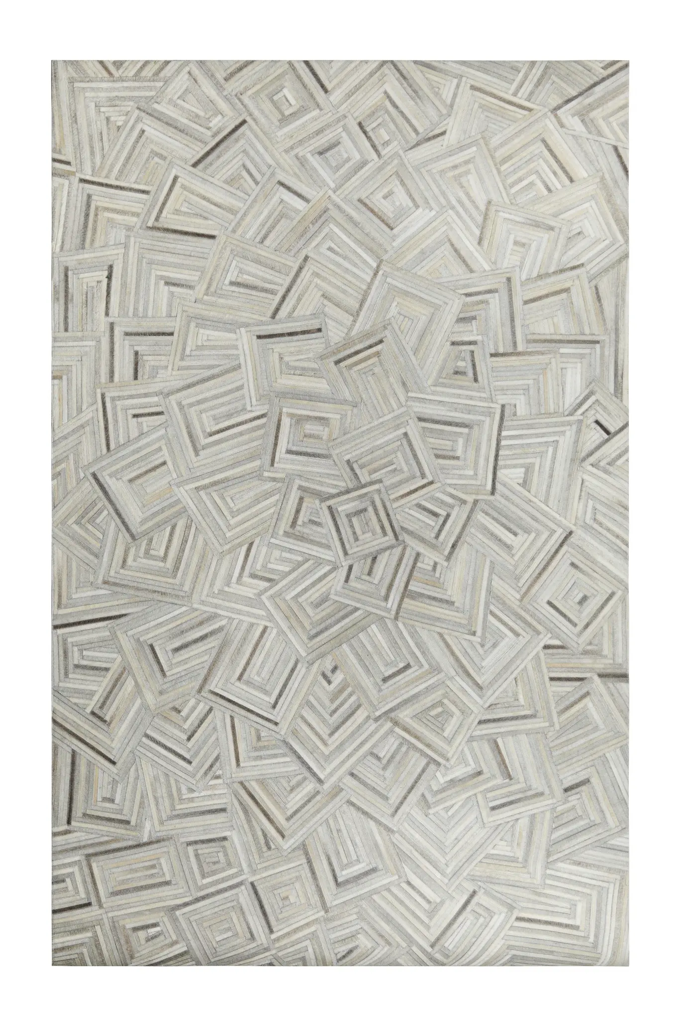 Puzzle Light Gray Leather 5x8 Area Rug Puzzle Light Gray Leather 5x8 Area Rug