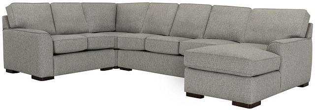 Austin Gray Fabric Right Chaise Memory Foam Sleeper Sectional