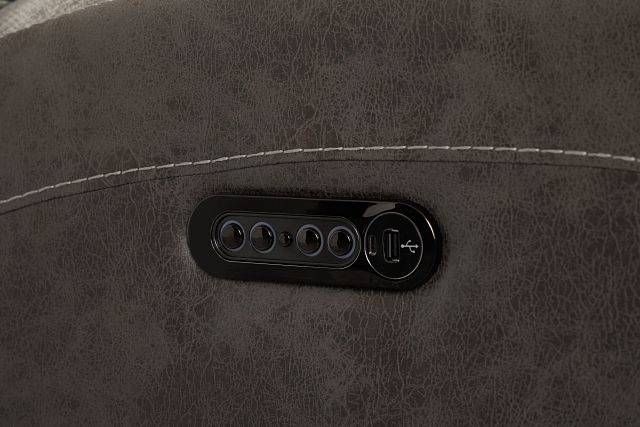 Travis Gray Fabric Power Reclining Console Loveseat