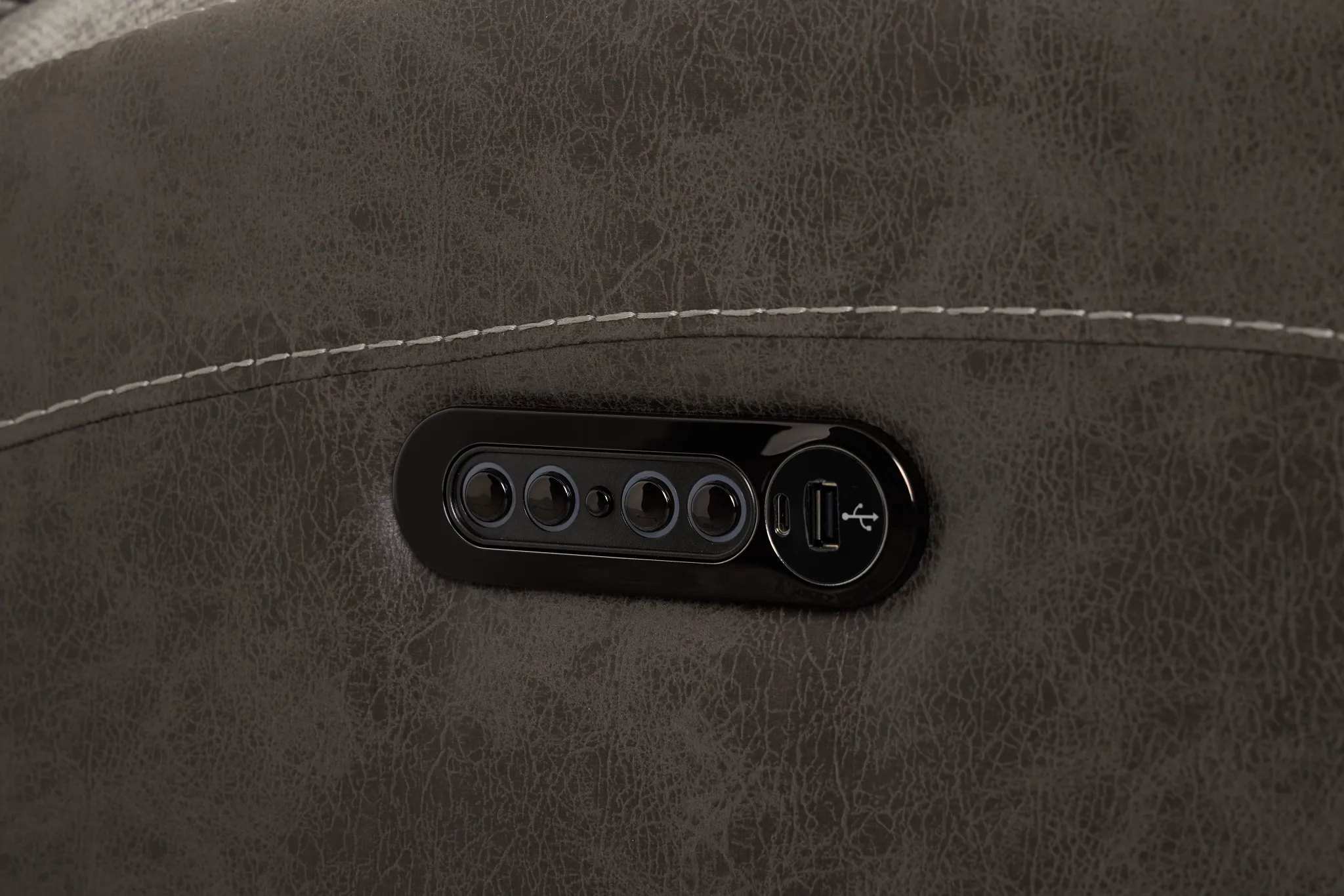 Travis Gray Fabric Power Reclining Console Loveseat