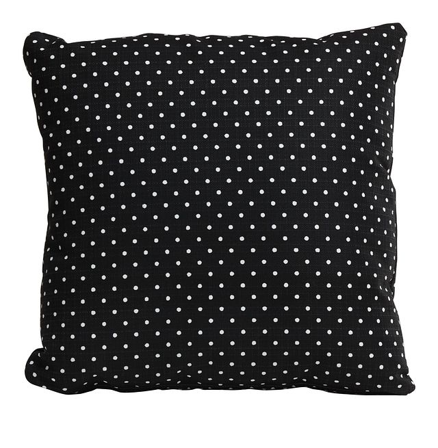 Dots Black 18" Indoor/outdoor Accent Pillow
