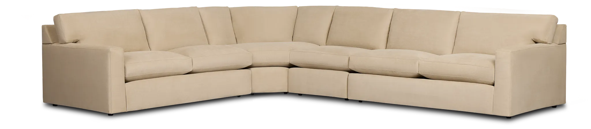 Hudson Beige Fabric Medium 2-arm Wedge Sectional