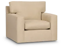 Hudson Beige Fabric Swivel Chair