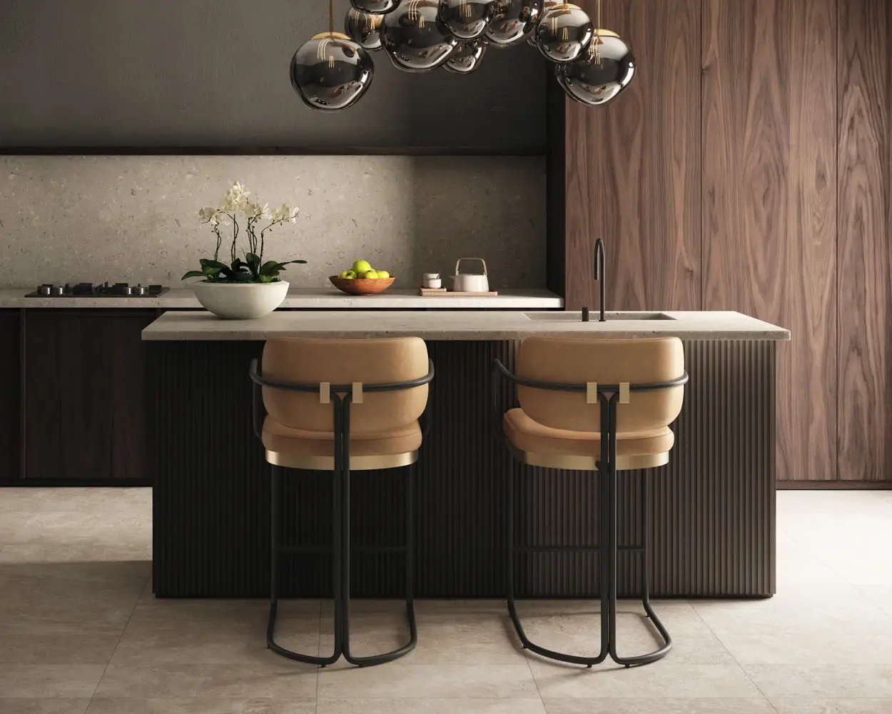Stark Brown 24" Upholstered Barstool Stark Brown 24" Upholstered Barstool