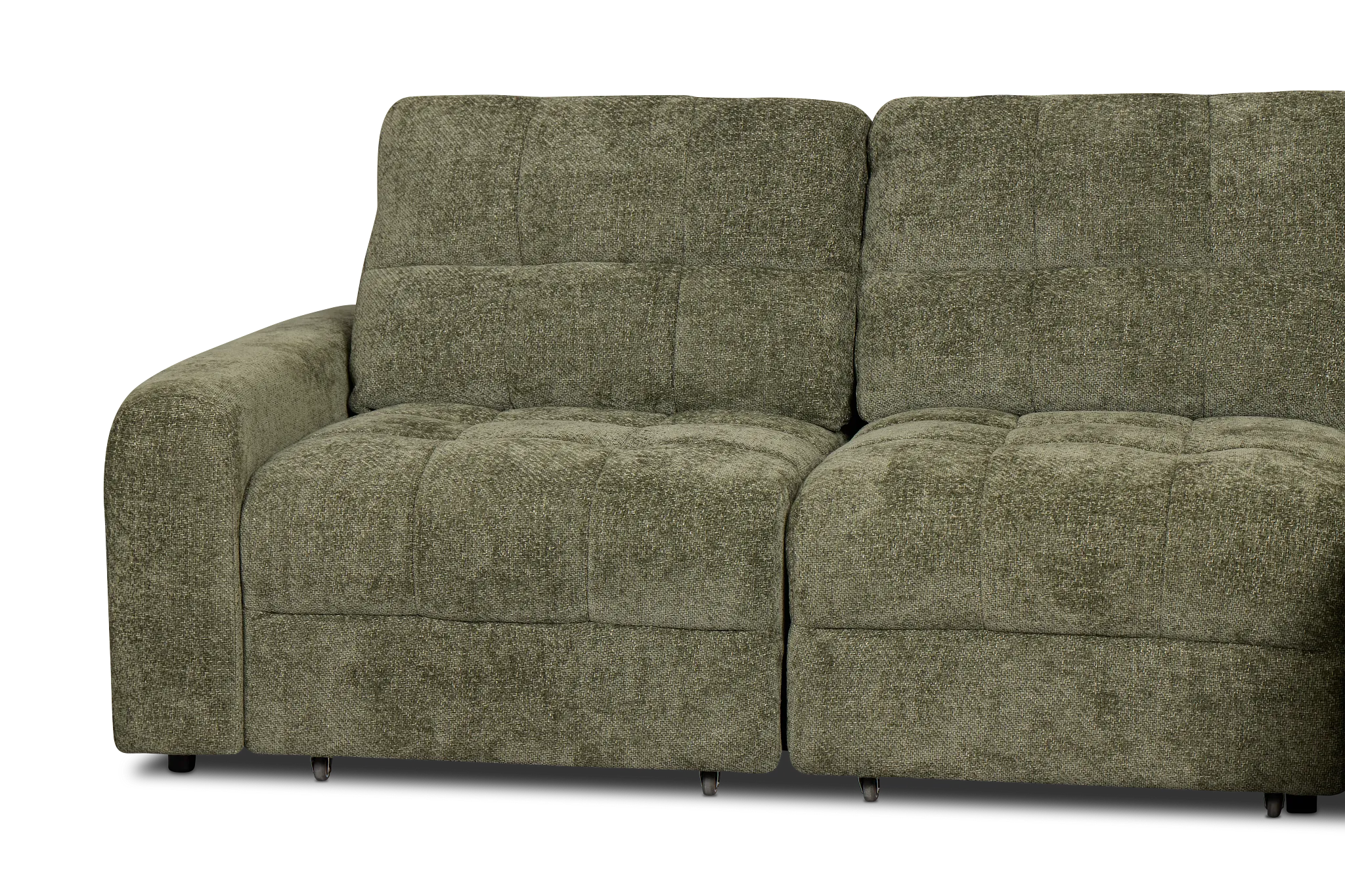 Hendrix Green Fabric Right Power Extension Chaise Sectional