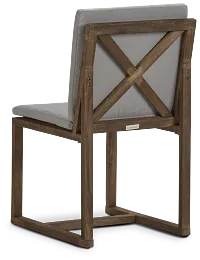 Linear Teak Dk Gray Side Chair