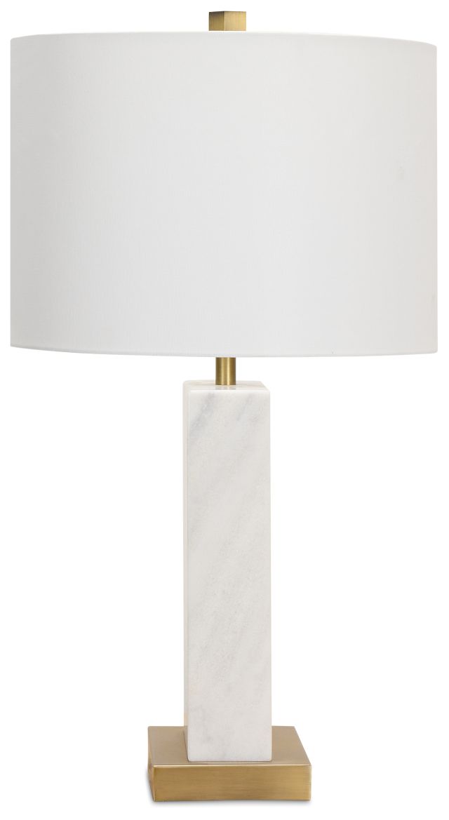 Esme Linen Marble Table Lamp