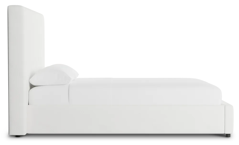 Grayton Sutton White 54" Upholstered Platform Bed