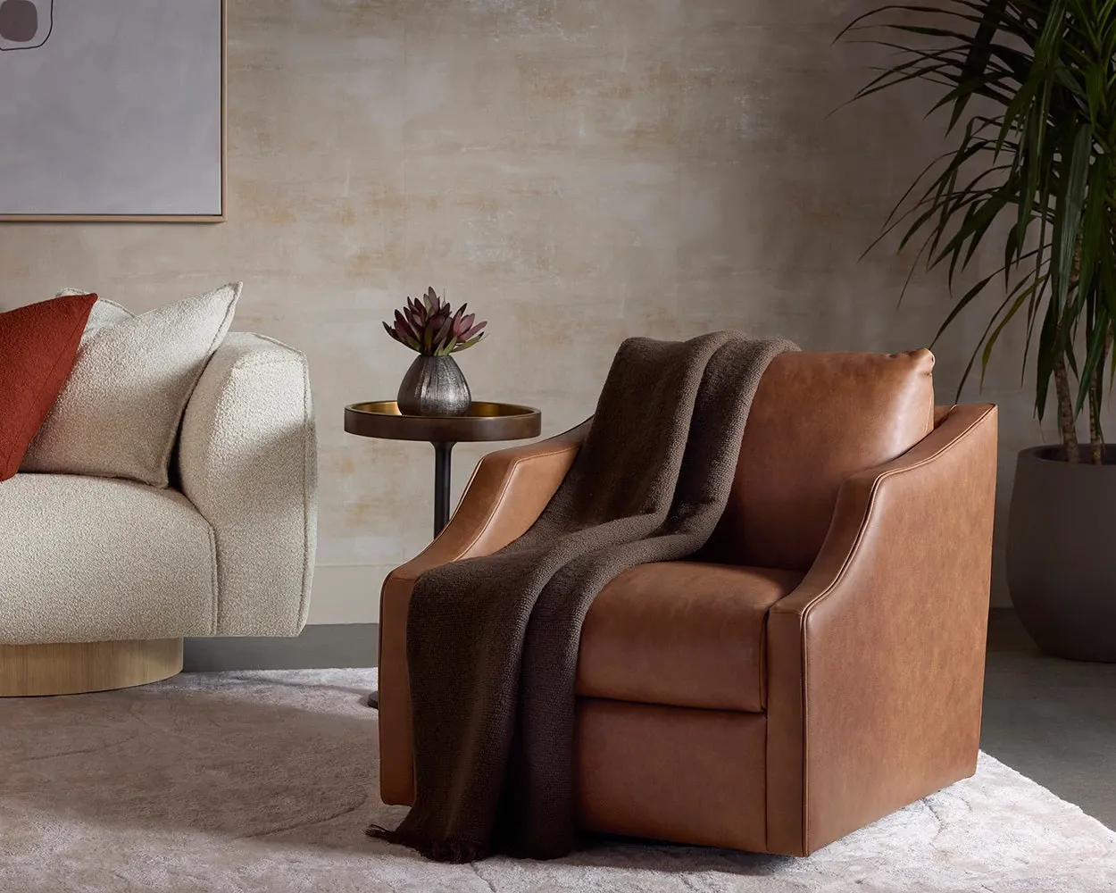 Tyana Brown Round End Table