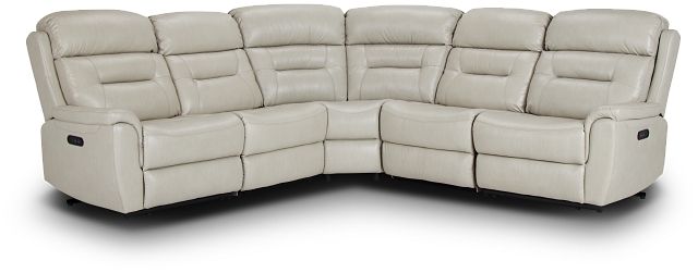 Toby Light Gray Micro Small Two-arm Power Reclining Sectional