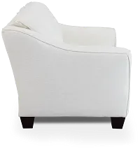 Avery White Fabric Loveseat